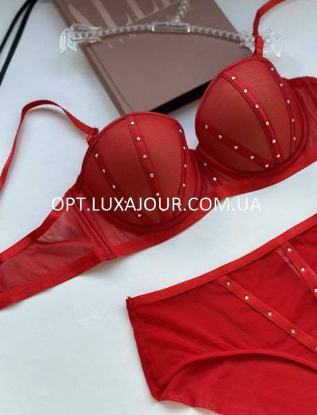 Комплект нижнего белья оптом Cencka Flower 9931 красный 9931 червоний фото OPT LUX AJOUR