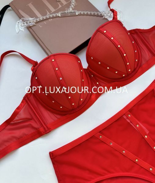 Комплект нижнего белья оптом Cencka Flower 9931 красный 9931 червоний фото OPT LUX AJOUR