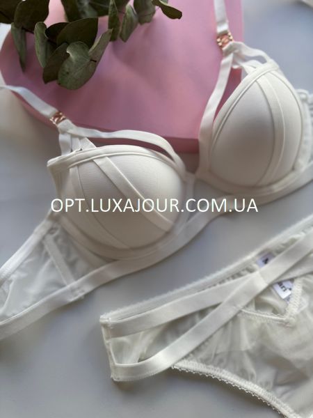 Комплект нижньої білизни оптом Mandhari 21878-1 білий 21878-1 білий фото OPT LUX AJOUR