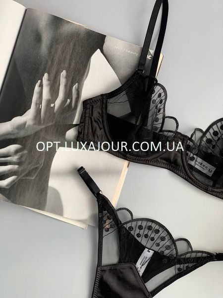 Комплект нижнего белья оптом Lux Ajour 8636 черный 8636 чорний фото OPT LUX AJOUR