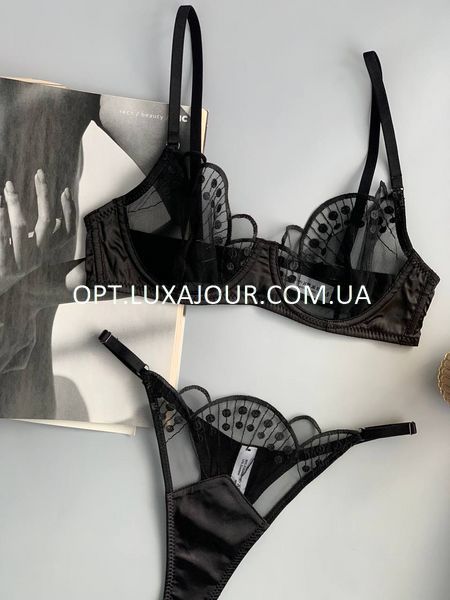 Комплект нижнего белья оптом Lux Ajour 8636 черный 8636 чорний фото OPT LUX AJOUR