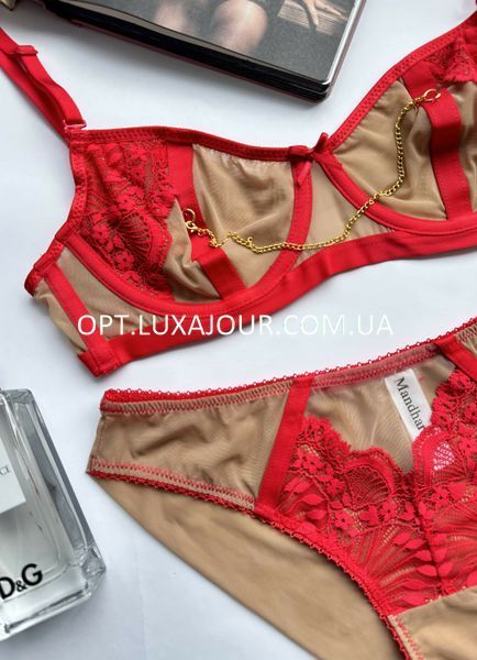 Комплект нижньої білизни оптом Mandhari 22041 червоний 22041 червоний фото OPT LUX AJOUR