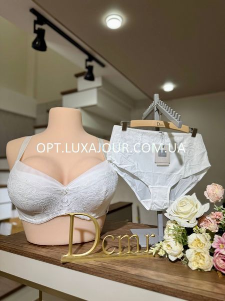 Комплект нижнего белья оптом Dcmr UJ7074 белый UJ7074 білий фото OPT LUX AJOUR