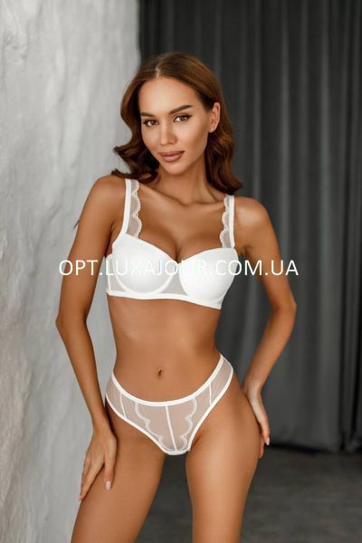 Комплект нижньої білизни оптом AngGee 5358 білий 5358 білий фото OPT LUX AJOUR
