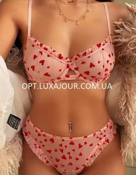 Комплект нижнего белья оптом Lux Ajour 9629 пудра 9629 пудра фото OPT LUX AJOUR