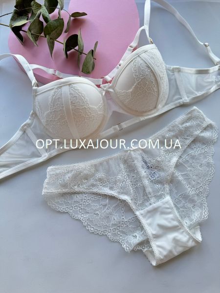 Комплект нижнего белья оптом Mandhari 21050 белый 21050 білий фото OPT LUX AJOUR