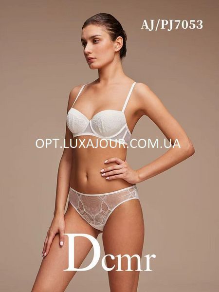 Комплект нижнего белья оптом Dcmr AJ7053 белый AJ7053 білий фото OPT LUX AJOUR