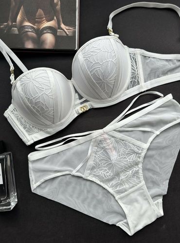 Комплект нижньої білизни оптом Cencka Flower 28001 білий 28001 білий фото OPT LUX AJOUR