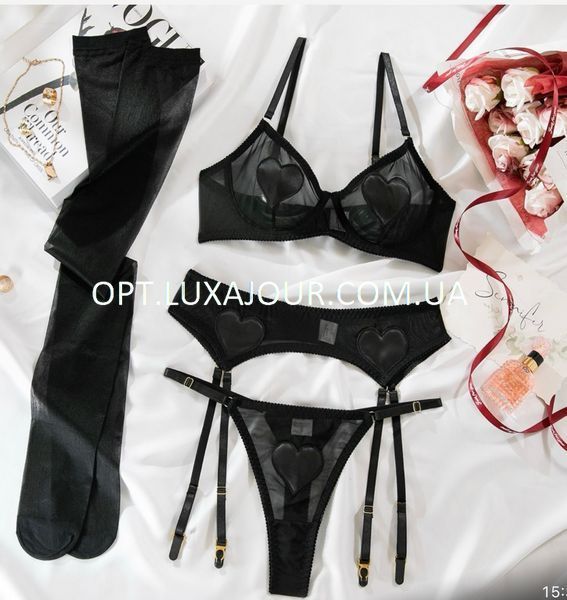 Комплект нижньої білизни оптом Lux Ajour 705 чорний 705 чорний фото OPT LUX AJOUR