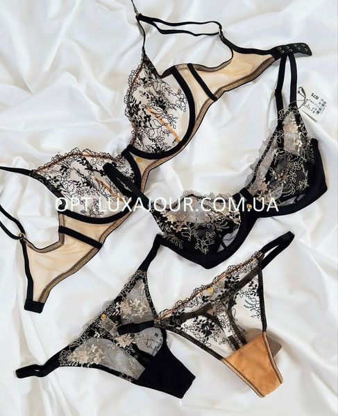 Комплект нижнего белья оптом Cici Muse U4018 черный U4018 чорний фото OPT LUX AJOUR