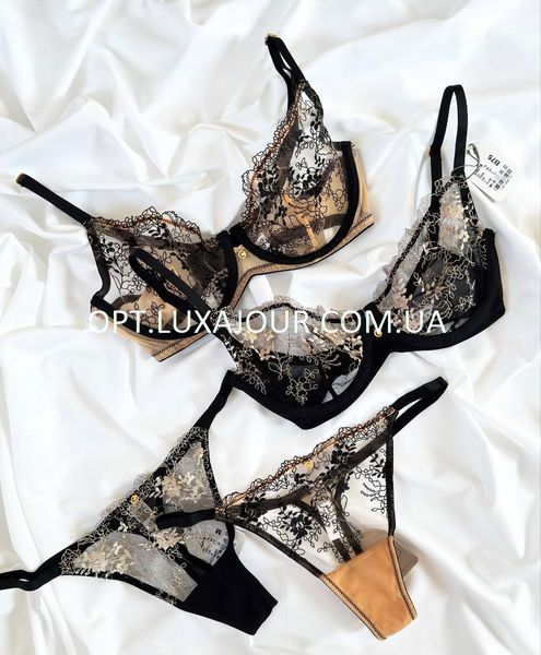 Комплект нижнего белья оптом Cici Muse U4018 черный U4018 чорний фото OPT LUX AJOUR