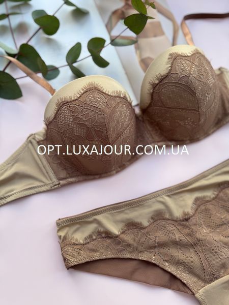 Комплект нижньої білизни оптом Cencka Flower 9943 мокко 9943 моко фото OPT LUX AJOUR