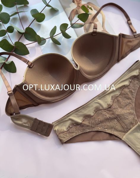 Комплект нижньої білизни оптом Cencka Flower 9943 мокко 9943 моко фото OPT LUX AJOUR