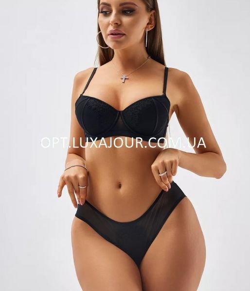 Комплект нижнего белья оптом Lux Ajour 879 черный 879 чорний фото OPT LUX AJOUR