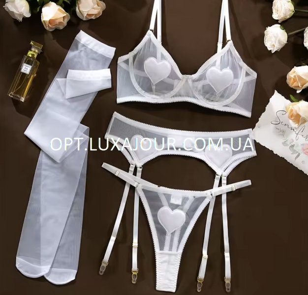 Комплект нижньої білизни оптом Lux Ajour 705 білий 705 білий фото OPT LUX AJOUR