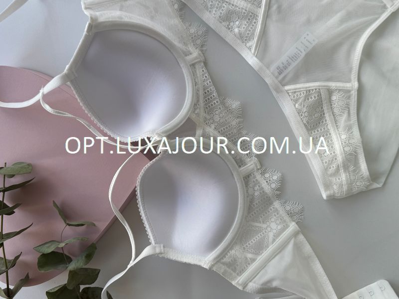Комплект нижньої білизни оптом Lux Ajour 92303 білий 92303 білий фото OPT LUX AJOUR